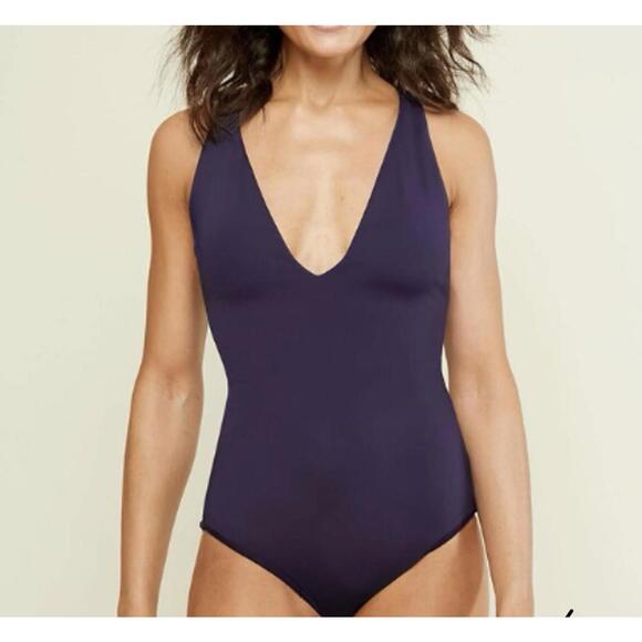 Andie Swim Bali one-piece swimsuit medium tall navy blue deep